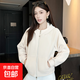 衛衣女秋季新款2025年小個(gè)子寬松連帽開(kāi)衫外套純色慵懶風(fēng)休閑上衣 米白色 【升級奧粒絨面料】 M 【推薦100-130斤】