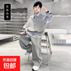 男童套裝秋季酷帥2025新款兒童秋裝衛衣運動(dòng)服大童春秋款韓系衣服 NN-1138【灰色套裝】 160