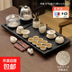 汝窯功夫茶具套裝家用2025新款高檔烏金石全自動(dòng)上水燒水一體茶盤(pán) 鳳鳴壺套裝|平步青云大盤(pán)+電器