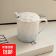 陶瓷ins馬克杯水杯家用創(chuàng  )意漸變色早餐杯高顏值手捏紋情侶咖啡杯 漸變杯藍色+勺+蓋 380ml
