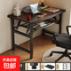 可折疊電腦桌學(xué)生書(shū)桌家用臥室簡(jiǎn)易臺式小型出租屋學(xué)習寫(xiě)字辦公桌 雙層置物-黑胡桃色黑架80*50*75