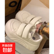 魔術(shù)貼小白鞋2025休閑夏季新款大頭板鞋松糕丑萌厚底增高面包鞋女 白色 35 正碼正拍