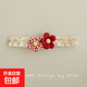 韓版嬰兒發(fā)帶可愛(ài)蝴蝶結花朵兒童發(fā)飾薄款拍照頭飾蕾絲可愛(ài)超萌 紅色花花 無(wú)規格