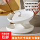 純白豎紋系列克魯斯陶瓷餐具米飯碗菜盤家用餐具小碗深盤湯盤 2只純白8英寸豎紋窩邊盤