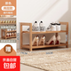 鞋架子出租屋簡(jiǎn)易門(mén)口室內家用新款楠竹置物架收納小窄鞋柜木多層 原色平板鞋架2層50-加厚楠竹