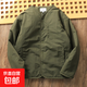 六叔同款美式復古M65軍事冬季無(wú)領(lǐng)棉服男絎縫保暖內膽工裝外套潮 綠色 XL