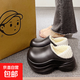 醫用冬天棉拖鞋女士加絨加厚包跟防滑防水可外穿保暖棉拖冬季新款 黑色 38 3839同碼