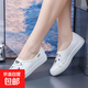 小白鞋女春季新款一腳蹬懶人軟底防滑單鞋百搭平底休閑女鞋 白色 39 (245mm)