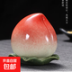 創(chuàng  )意陶瓷桃子茶葉罐密封罐小號刻字logo福圣凡桃普洱茶倉家用批發(fā) 壽桃茶葉罐
