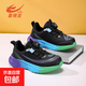 【秋冬上新】喜得龍XDLONG兒童運動(dòng)鞋秋季皮面透氣碳板跑步鞋鞋子 K138黑紫（皮面防水） 33 （腳長(cháng)20.3cm/內長(cháng)21.3cm）