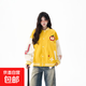 2025秋痞帥外套女高街潮牌港風(fēng)日系原宿風(fēng)韓版潮流寬松夾克 黃色 2XL