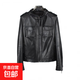 綿羊皮真皮皮衣女2025秋新款修身顯瘦立領(lǐng)上衣短款機車(chē)皮夾克外套 黑色 XL