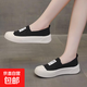 老北京布鞋女2025新款春秋透氣一腳蹬女士運動(dòng)鞋女超輕便軟底舒適 黑色 單層 36
