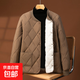 冬季加絨內膽男士棉衣保暖加厚學(xué)生校服神器內穿棉襖工作棉服外套 咖啡色【暗扣款zw】 L 95-118斤