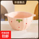 少女心草莓雙耳碗勺加厚湯碗沙拉碗飯碗家用碗高顏值釉下彩餐具 淺粉草莓雙耳碗1個(gè)