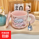 可愛(ài)fufu生日蛋糕馬克杯帶蓋勺陶瓷杯送女生高顏值有意義生日禮物 奶酪生日蛋糕杯+蓋+勺1個(gè)350ml