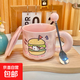可愛(ài)fufu生日蛋糕馬克杯帶蓋勺陶瓷杯送女生高顏值有意義生日禮物 漢堡生日蛋糕杯+蓋+勺1個(gè)350ml