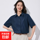 短袖襯衫女2025夏季職業(yè)裝正裝工作服商務(wù)襯衣工裝藍色上衣 藏青色 23031 M 推薦（110-130斤）