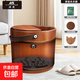 洪熙 加厚泡腳桶木桶香柏木碳化家用可手提實(shí)木加厚足浴木盆洗腳 26cm手提木桶+實(shí)木蓋+按摩盤(pán)+浴足粉