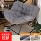 搖搖椅客廳輕奢陽(yáng)臺網(wǎng)紅藤編鐵藝現代家用休閑躺椅雙人坐躺椅搖椅 灰色