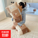 牛奶絨長(cháng)條枕頭抱枕睡覺(jué)專(zhuān)用靠枕成人側睡夾腿神器宿舍靠墊長(cháng)枕頭 單只 抱枕-格子美拉兔 40*115cm抱枕（含芯）/只