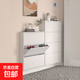 超薄鋼制翻斗鞋柜收納一體靠墻小戶(hù)型家用入戶(hù)極窄鞋架門(mén)口玄關(guān)柜 白色-二層-508-102-700加寬加大