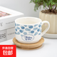 藍色圖案陶瓷馬克杯家用喝水杯子北歐風(fēng)小眾簡(jiǎn)約牛奶早餐杯咖啡杯 氣泡咖啡杯 225ML 1個(gè)