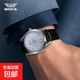 沃凱手表全自動(dòng)數字大盤(pán)手表高顏值小眾輕奢簡(jiǎn)約復古高級男士腕表 【數字盤(pán)面】黑帶銀面