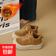 加絨棉鞋女2025新款高幫厚底板鞋冬季保暖潮流百搭運動(dòng)休閑德訓鞋 YGNX-F107黃色 39
