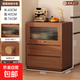 餐邊柜中古風(fēng)靠墻一體廚房櫥柜窄柜客廳茶水柜小戶(hù)型高柜子儲物柜 矮柜款【胡桃色】60*40*76cm