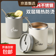 304不銹鋼水杯帶蓋馬克杯雙層隔熱辦公室咖啡杯 【304白】水杯+蓋+不銹鋼吸管