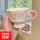 復古陶瓷馬克杯油畫(huà)圖法式咖啡杯下午茶杯馬克杯水杯花朵禮盒套裝 粉色-鈴蘭花【單杯】