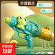 兒童雙噴頭水槍玩具兒童雙噴頭戲水槍獨角獸抽拉式大容量滋水槍 【單噴頭】萌趣青蛙水槍-綠色 無(wú)規格
