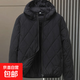 輕薄棉衣秋冬大碼男女韓版寬松棉襖外套休閑保暖百搭連帽一體棉服 黑色 M 【女士拍小一碼】 100-120斤