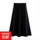 黑色西裝半身裙女春秋季新款小個(gè)子顯瘦遮胯中長(cháng)款a字裙高腰傘裙 6903 黑色 單裙 2XL 推薦【125-135斤】