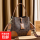 2025新款包包女輕奢高檔斜挎包大容量時(shí)尚韓版印花手提包單肩包 棕色