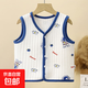 嬰兒保暖馬甲純棉兒童加厚無(wú)骨寶寶春秋坎肩冬季女童夾棉背心神器 藍色太空人 90