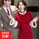 新中式改良紅色旗袍裙倒大袖馬甲新年款戰袍連衣裙敬酒服日?？纱?紅色旗袍 9039 L 建議105-115斤