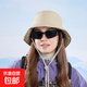 秋冬季夾棉保暖帽子女防風(fēng)防寒護耳漁夫帽歐美時(shí)尚百搭大頭圍盆帽 卡其
