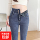 加絨加厚牛仔褲女士2025年新款秋冬季高腰顯瘦緊身小腳鉛筆長(cháng)褲 藍色 加絨 L