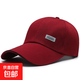 帆布夜光標棒球帽男加長(cháng)檐戶(hù)外遮陽(yáng)防曬韓版鴨舌帽戶(hù)外休閑棒球帽 酒紅色 可調節