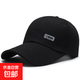 帆布夜光標棒球帽男加長(cháng)檐戶(hù)外遮陽(yáng)防曬韓版鴨舌帽戶(hù)外休閑棒球帽 黑色 可調節