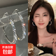 輕奢鋯石圈圈耳環(huán)2025年新款潮高級感耳釘夸張大耳圈女送生日禮物 銀色大圓圈耳圈【一對裝】