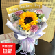 教師節鮮花同城配送向日葵混搭花束送老師長(cháng)輩節日小花束花店送花 （2束起送）繽紛9.10丨向日葵配紫玫瑰小花束