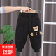 兒童冬裝外穿小童嬰兒夾棉保暖褲潮寶寶棉褲男童三層加絨加厚褲子 黑色抱抱熊棉褲（冬款三層加厚） 100 建議身高80-90cm