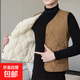 秋冬新款棉馬甲背心男士保暖內膽休閑棉坎肩加絨加厚大碼馬夾外套 咖色 XL 120-140斤