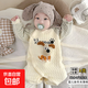 嬰兒純棉連體衣秋冬裝加厚保暖哈衣套裝新生外出衣服寶寶長(cháng)袖外套 立體狗 【無(wú)骨保暖夾絲棉】 66cm