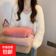 秋冬新款白色長(cháng)毛仿貂毛毛衣中長(cháng)款套頭V領(lǐng)針織衫慵懶寬松上衣女 480白杏 均碼