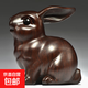 綠色實(shí)木雕刻兔子擺件木質(zhì)十二生肖木頭小兔吉祥物裝飾木制工藝品 精雕可愛(ài)兔【高20cm單只】