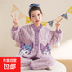兒童睡衣秋冬季新款絨女童加厚加絨公主寶寶女孩甜美珊瑚絨和服套 11665 140